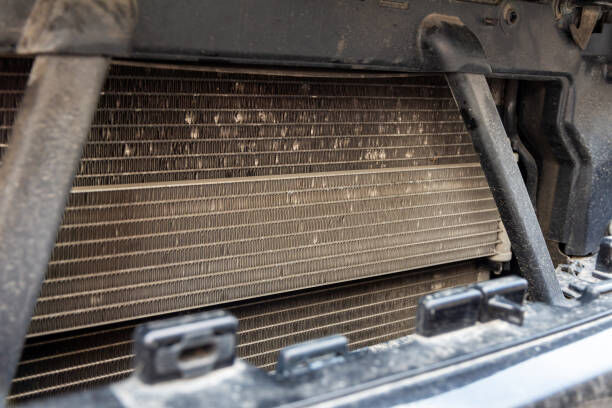 Image of a technician repairing a radiator leak.